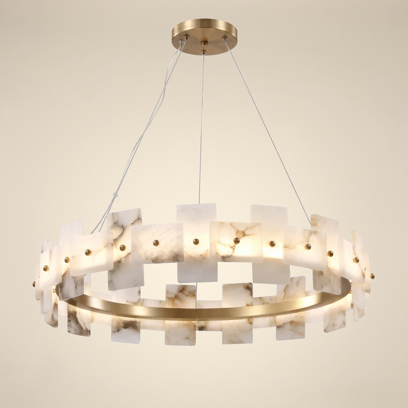Zelvara Alabaster Ring Chandelier