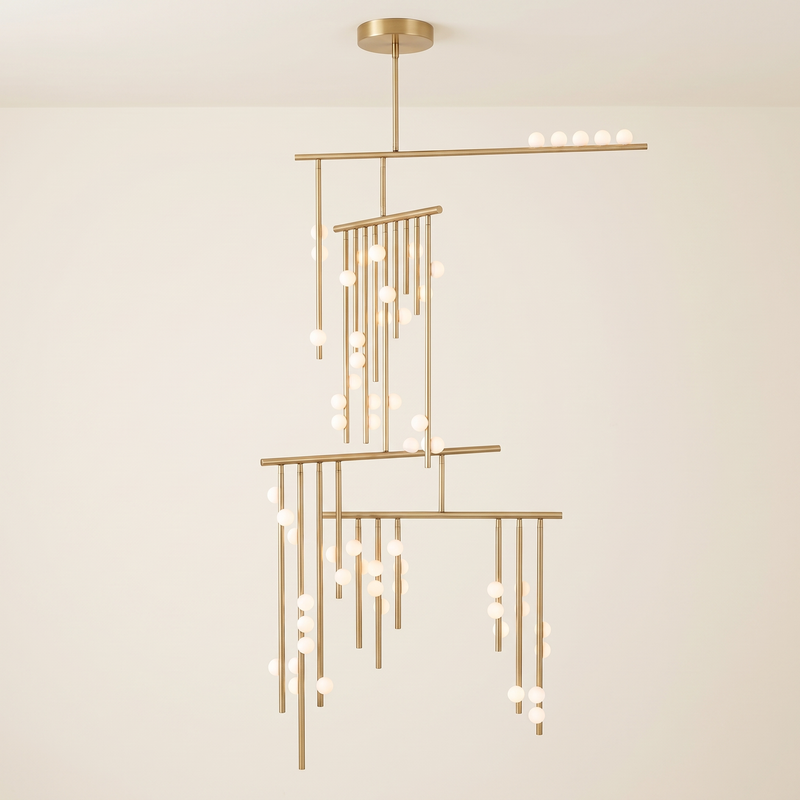 Zanvelle Glass Orb Rod Chandelier
