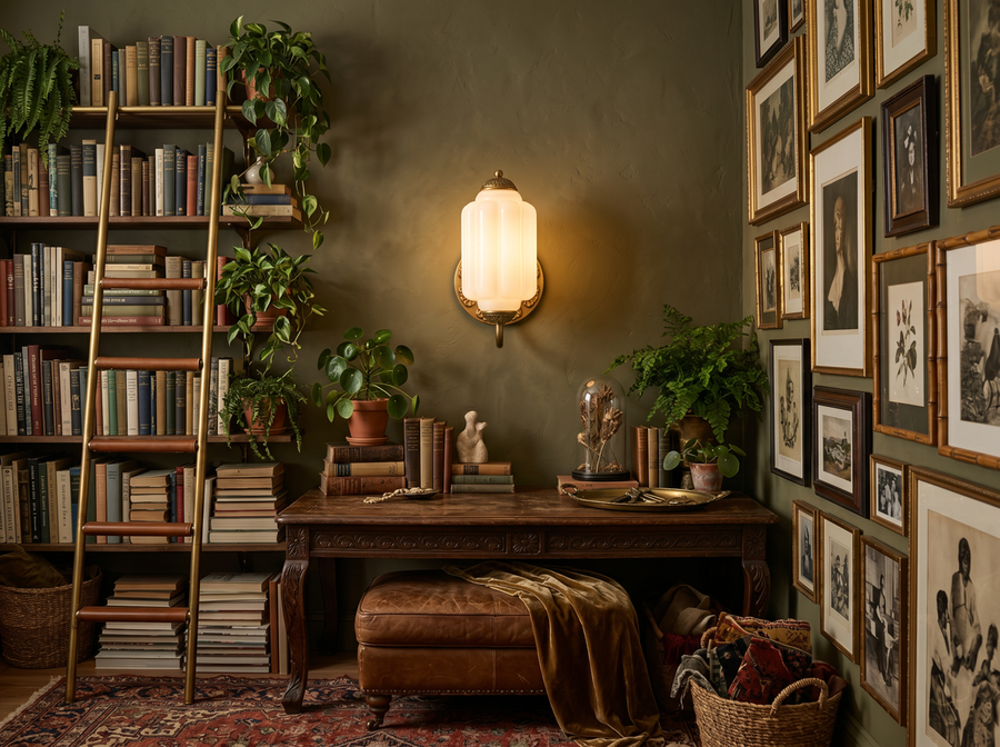 Bellemont Vintage Glass Wall Sconce &mdash; Cozy Maximalism