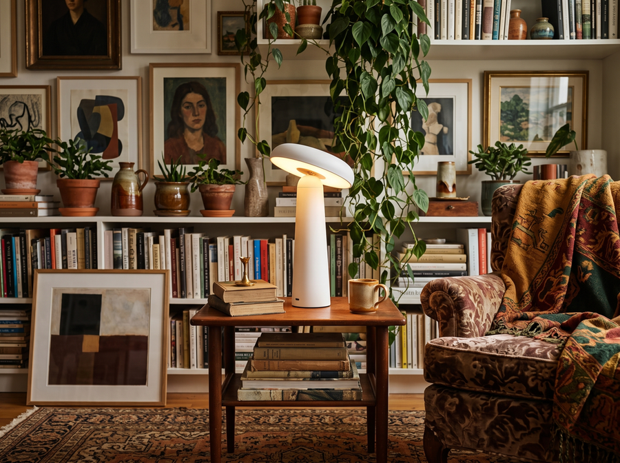 Nori Mushroom USB Rechargeable Table Lamp &mdash; Cozy Maximalism