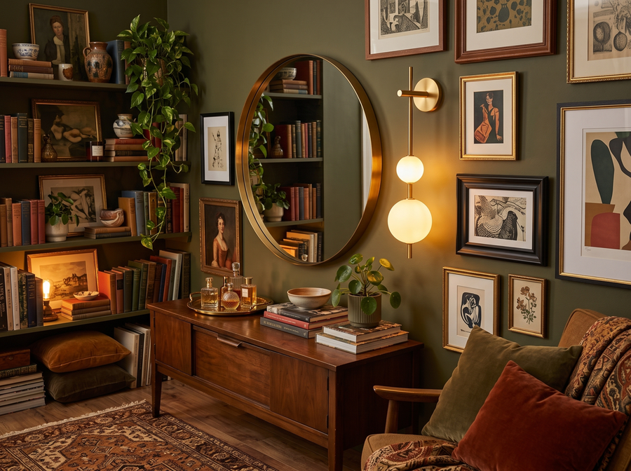Solenne Vertical Globe Wall Light &mdash; Cozy Maximalism