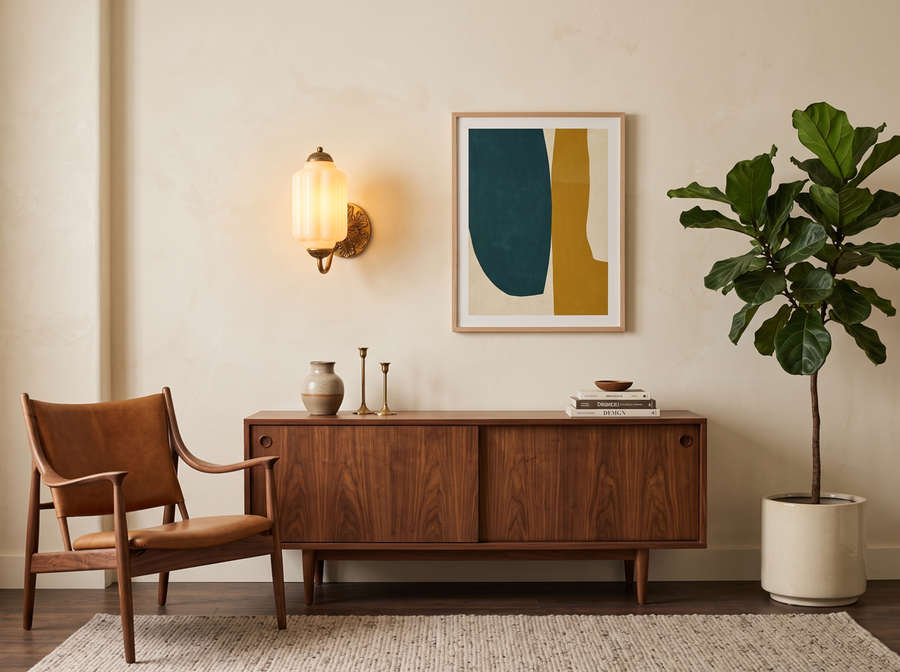 Bellemont Vintage Glass Wall Sconce &mdash; Mid-Century Warmth