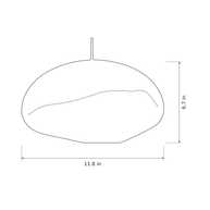 Dimension sketch of the Nuvola cloud pendant shade, 11.8 in wide and 6.7 in high