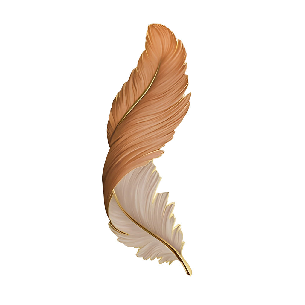 Comvilo Feather Wall Lamp in the orange and cream finish, vertical orientation, shown on a plain background