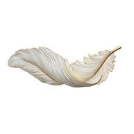 Comvilo Feather Wall Lamp in the white and gold finish, horizontal orientation, shown on a plain background