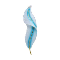 Comvilo Feather Wall Light in the blue finish, full plume shown on a plain background