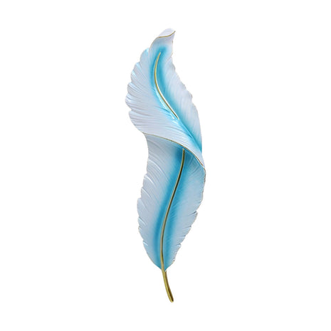 Comvilo Feather Wall Light in the blue finish, full plume shown on a plain background