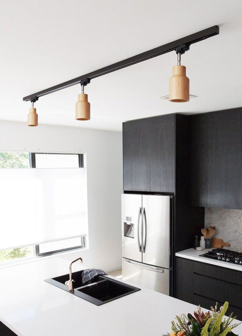 Wood Track Ceiling Lamp