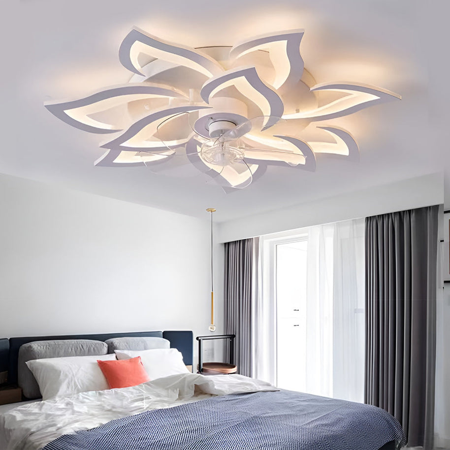 Flower-Shaped LED Ceiling Fan Light