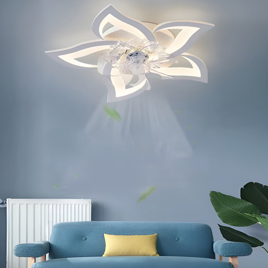 Flower-Shaped LED Ceiling Fan Light
