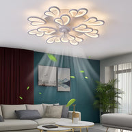 Flower-Shaped LED Ceiling Fan Light