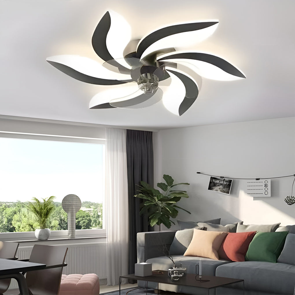 Flower-Shaped LED Ceiling Fan Light