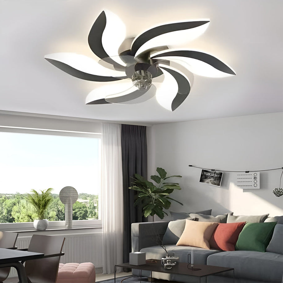 Flower-Shaped LED Ceiling Fan Light