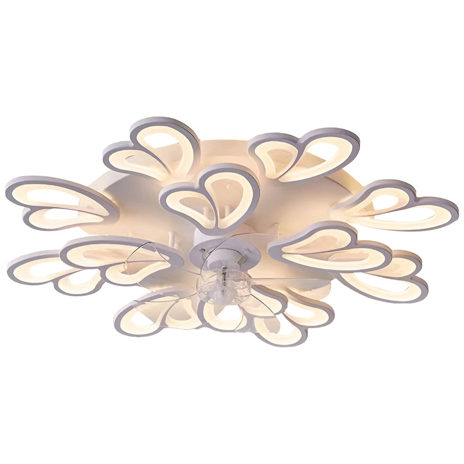 Flower-Shaped LED Ceiling Fan Light