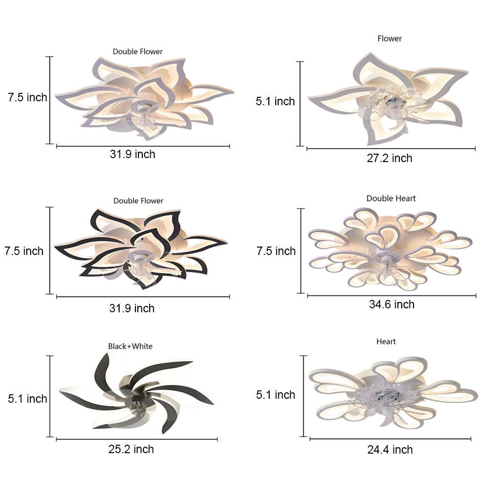 Flower-Shaped LED Ceiling Fan Light