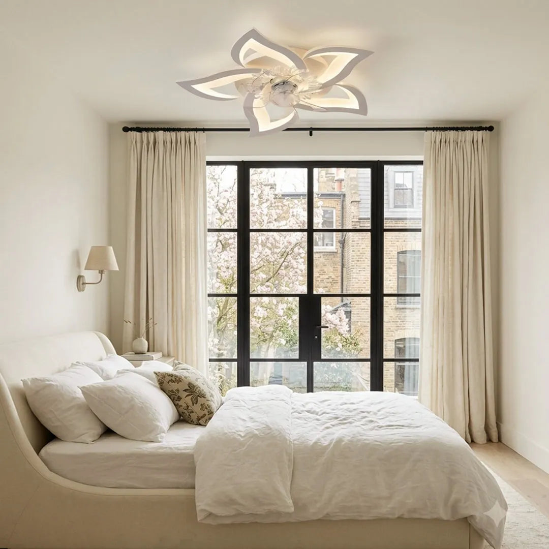 Flower-Shaped LED Ceiling Fan Light