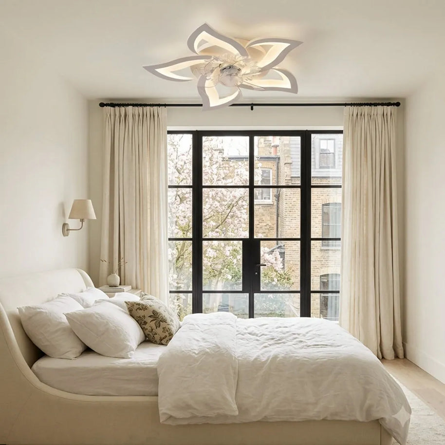 Flower-Shaped LED Ceiling Fan Light