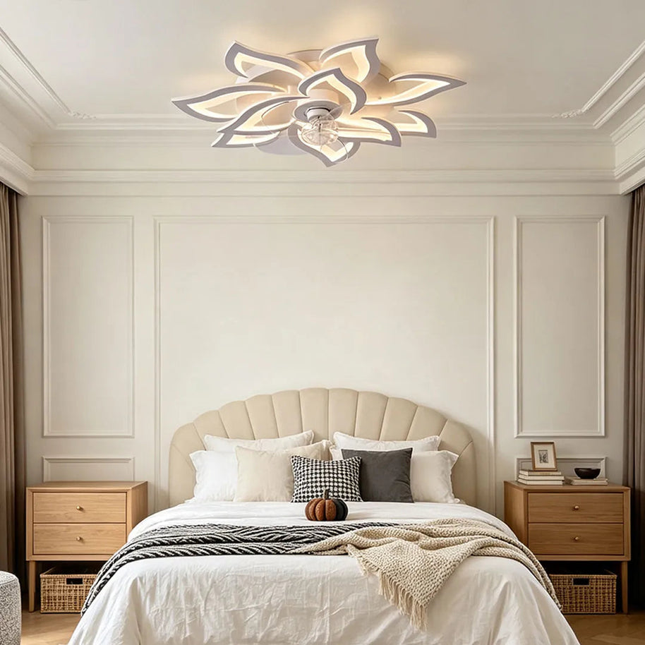 Flower-Shaped LED Ceiling Fan Light