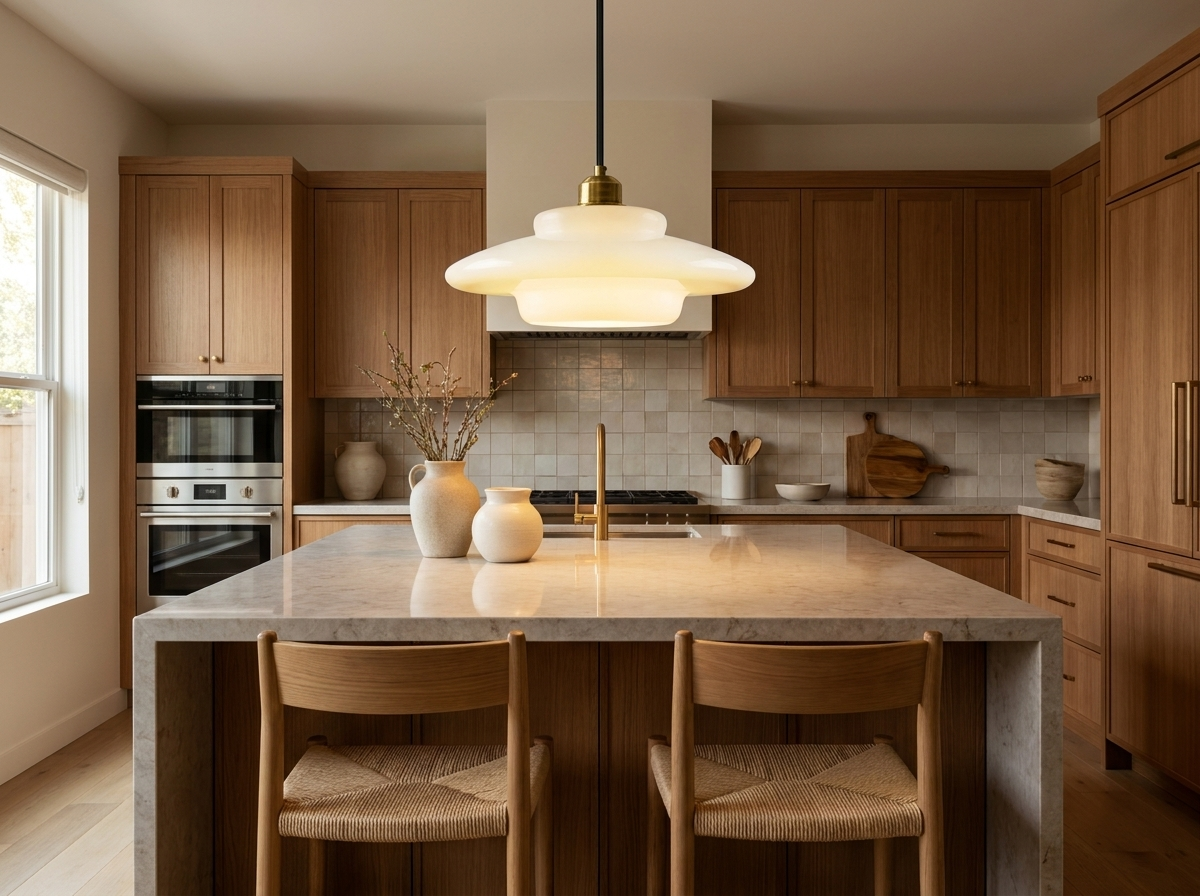 Elowen Mid Century Plug-in Milk White Glass Pendant Light