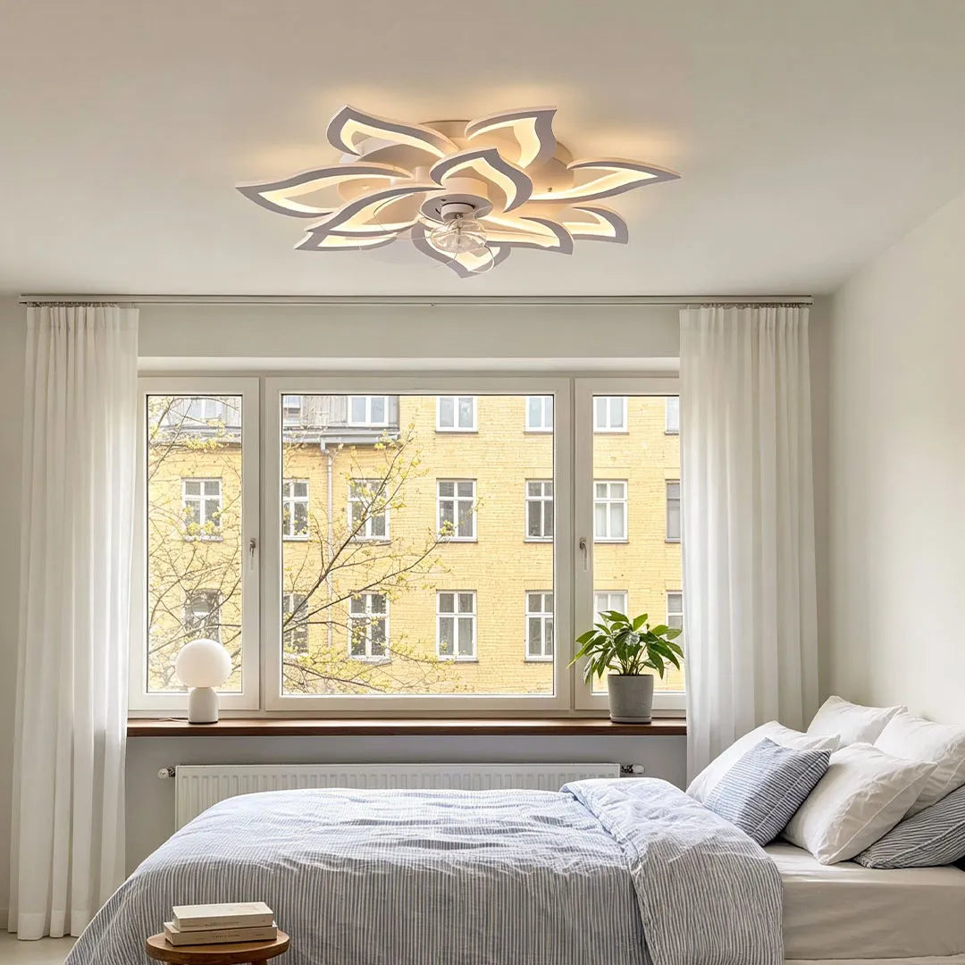 Flower-Shaped LED Ceiling Fan Light