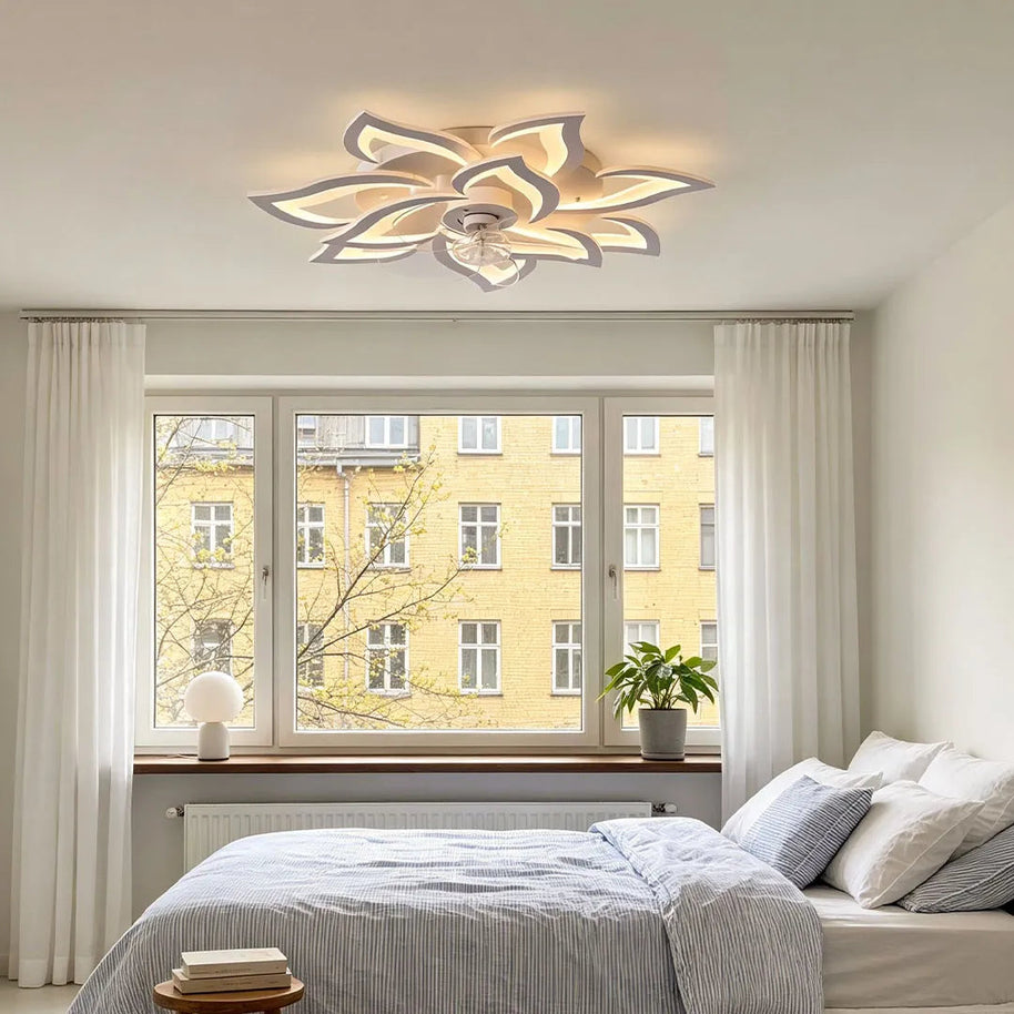 Flower-Shaped LED Ceiling Fan Light
