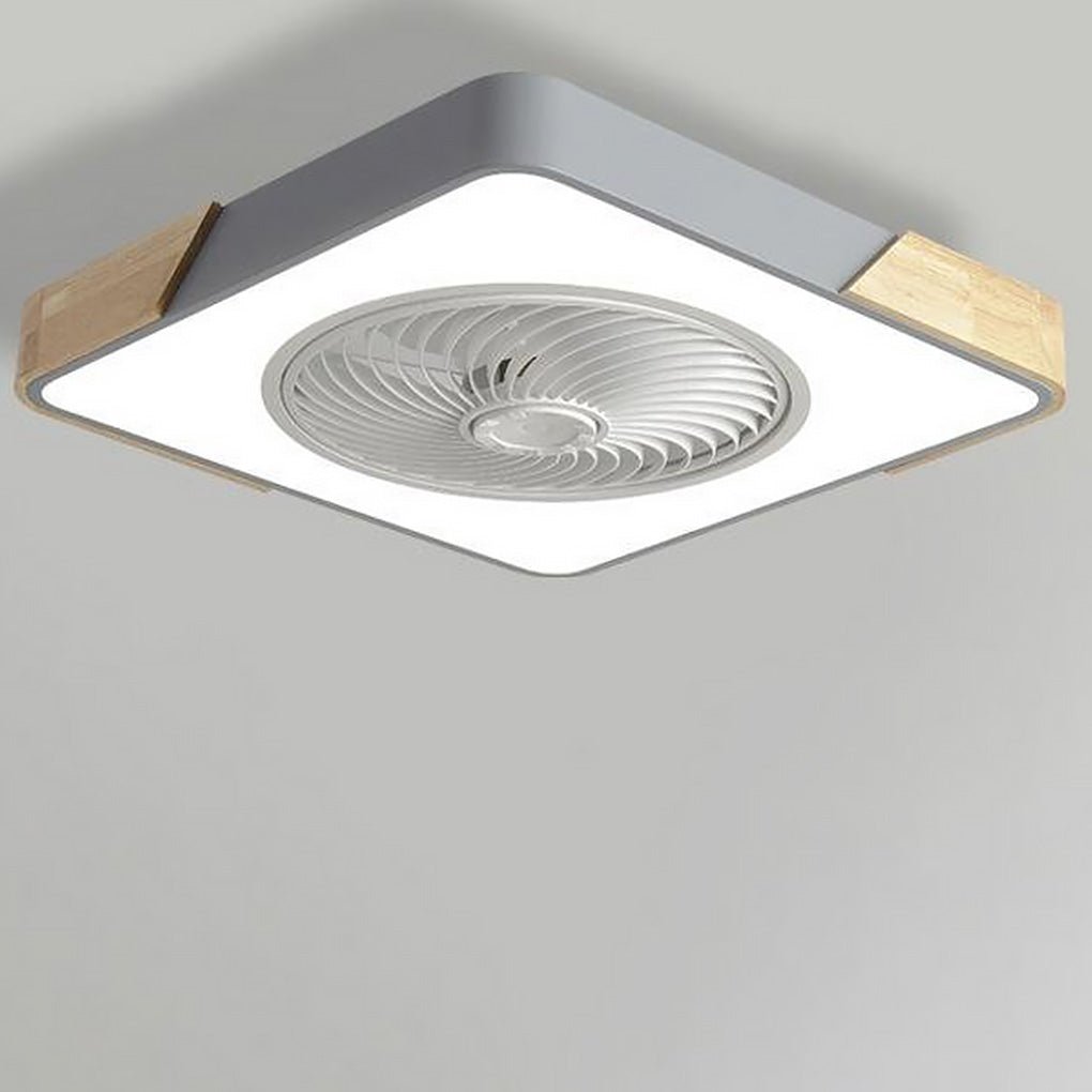 Flush Ceiling Fan with Light and Remote LED Bladeless Light