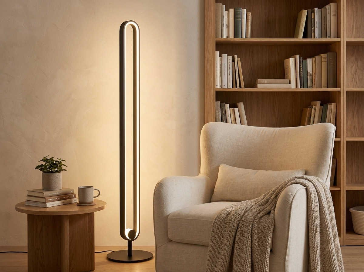 Haloform Modern Minimalist LED Standing Oval Floor Lamp