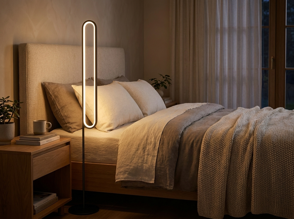 Haloform Modern Minimalist LED Standing Oval Floor Lamp