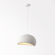 Complete suspended fixture showing white ceiling canopy, hanging wire and cloud shade