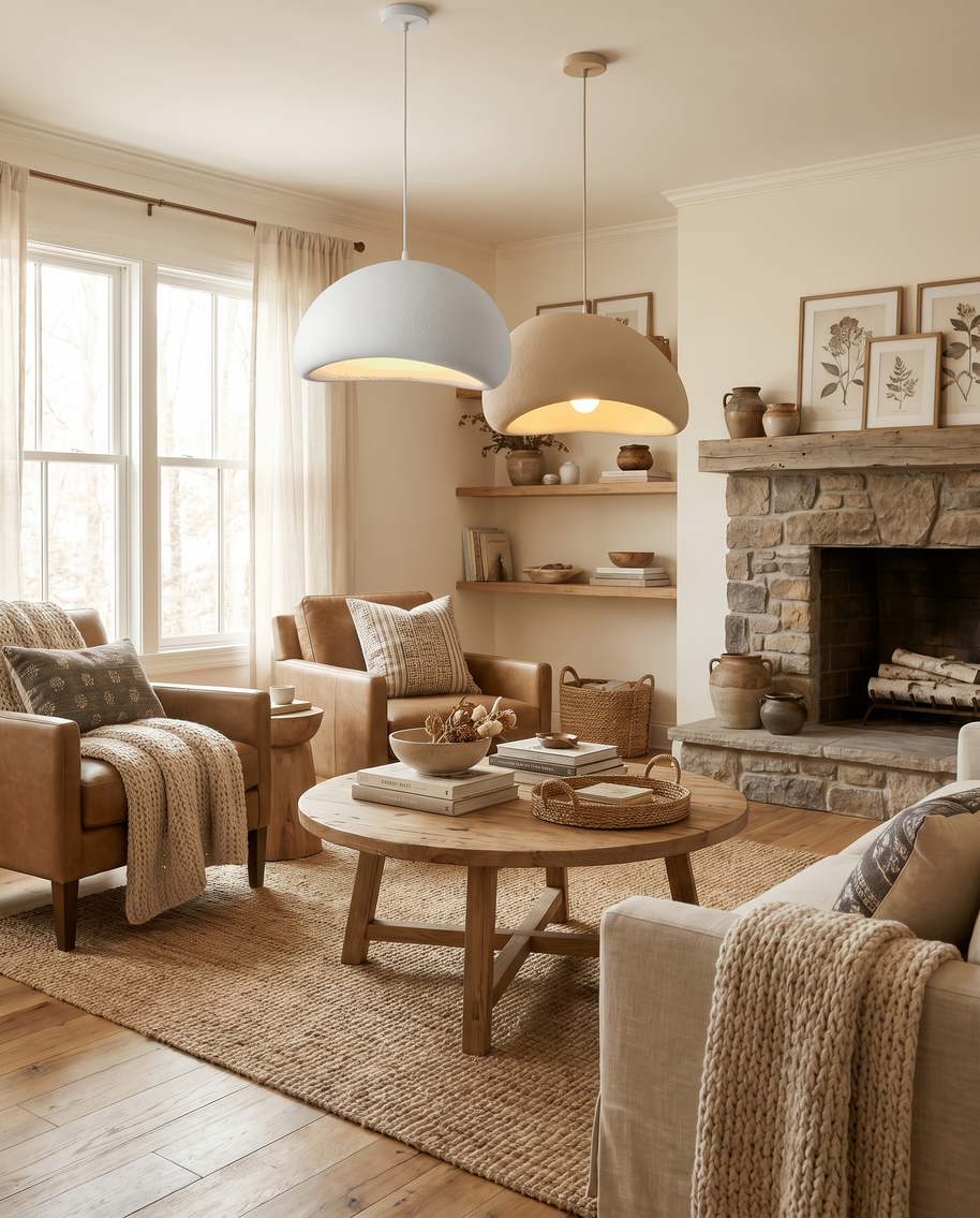 Nuvola cloud pendant in a bright open-plan living room