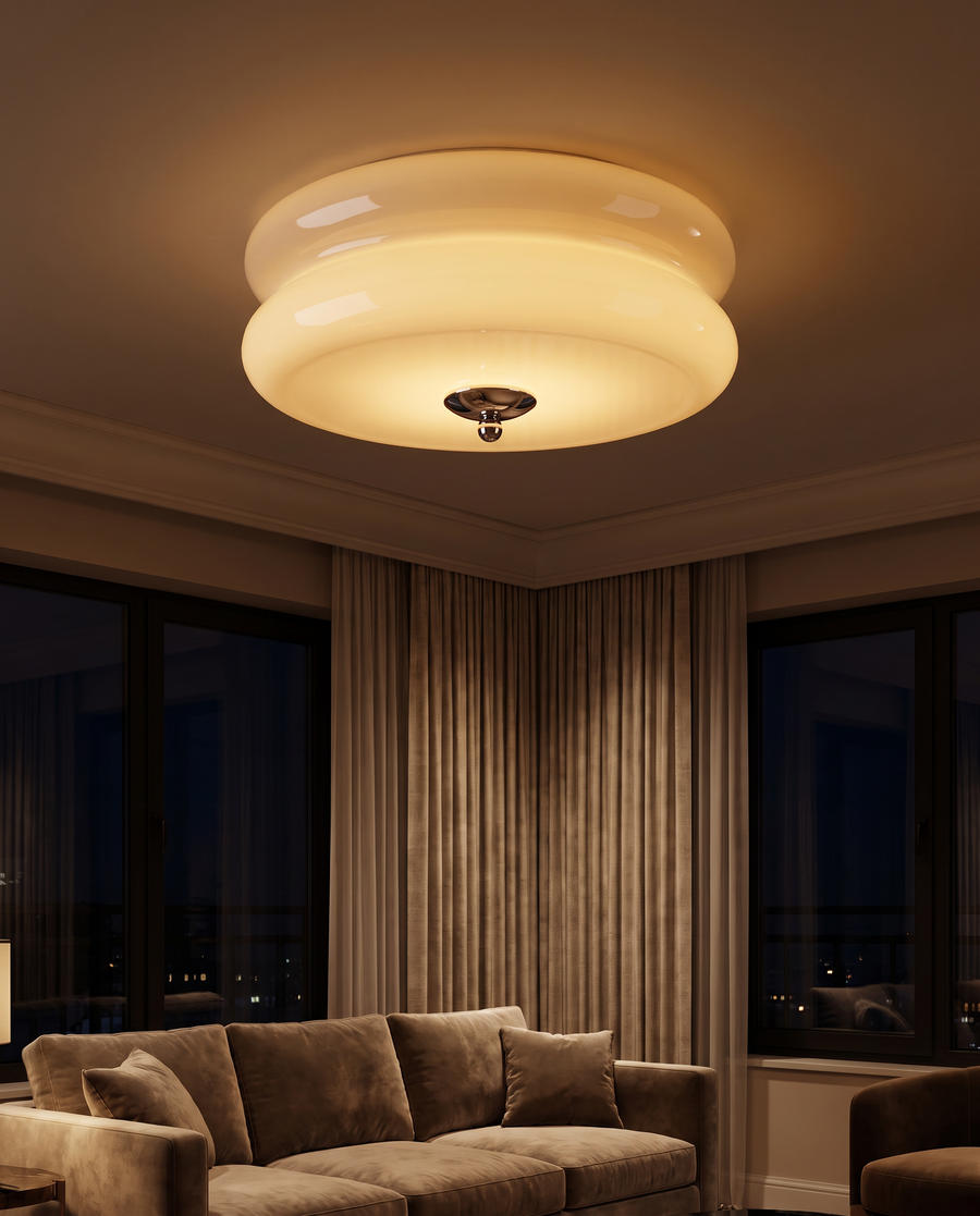 Marais Ribbed Glass Ceiling Light: Mid-Century Warmth