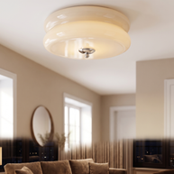 Marais ceiling light at believable scale in an entry with console and mirror
