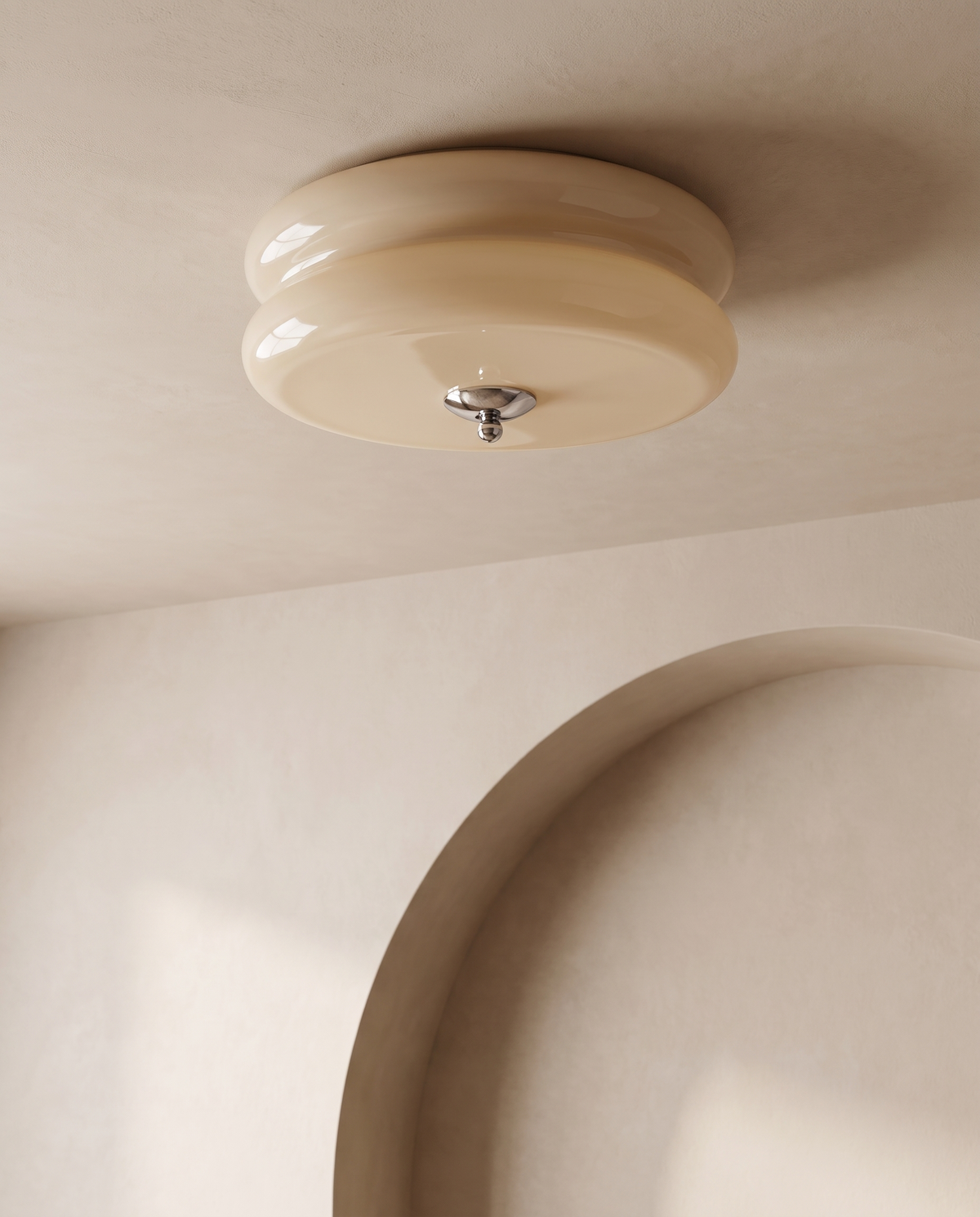 Marais Ribbed Glass Ceiling Light in a styled room