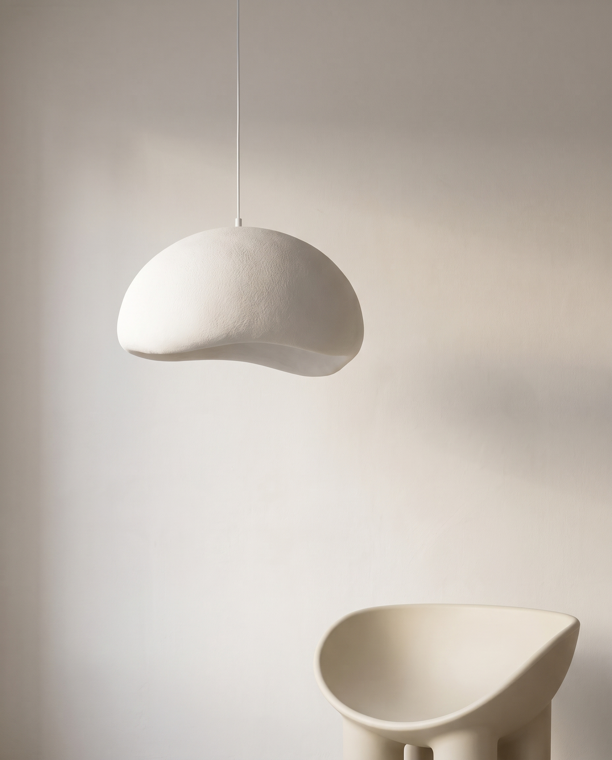 Nuvola Sculptural Cloud Pendant Light in a styled room