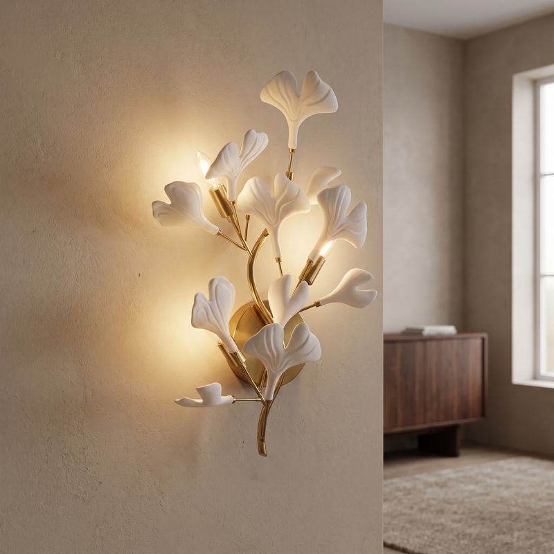 Verella Ceramic Leaf Wall Lamp