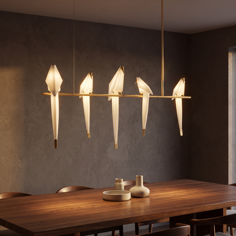 Alouette Acrylic Bird LED Chandelier