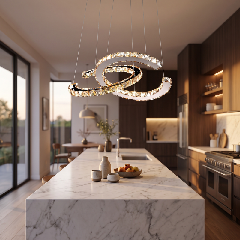 Maribelle Twin Arc Crystal Chandelier