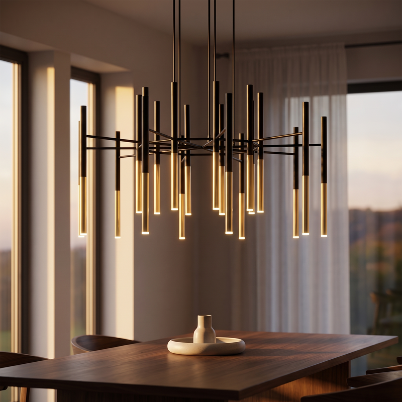 Halvane Metal Rod Chandelier