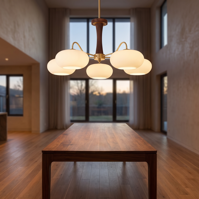 Ronvelle Persimmon Glass Chandelier