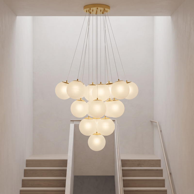 Nerissa Frosted Glass Globe Cluster Chandelier