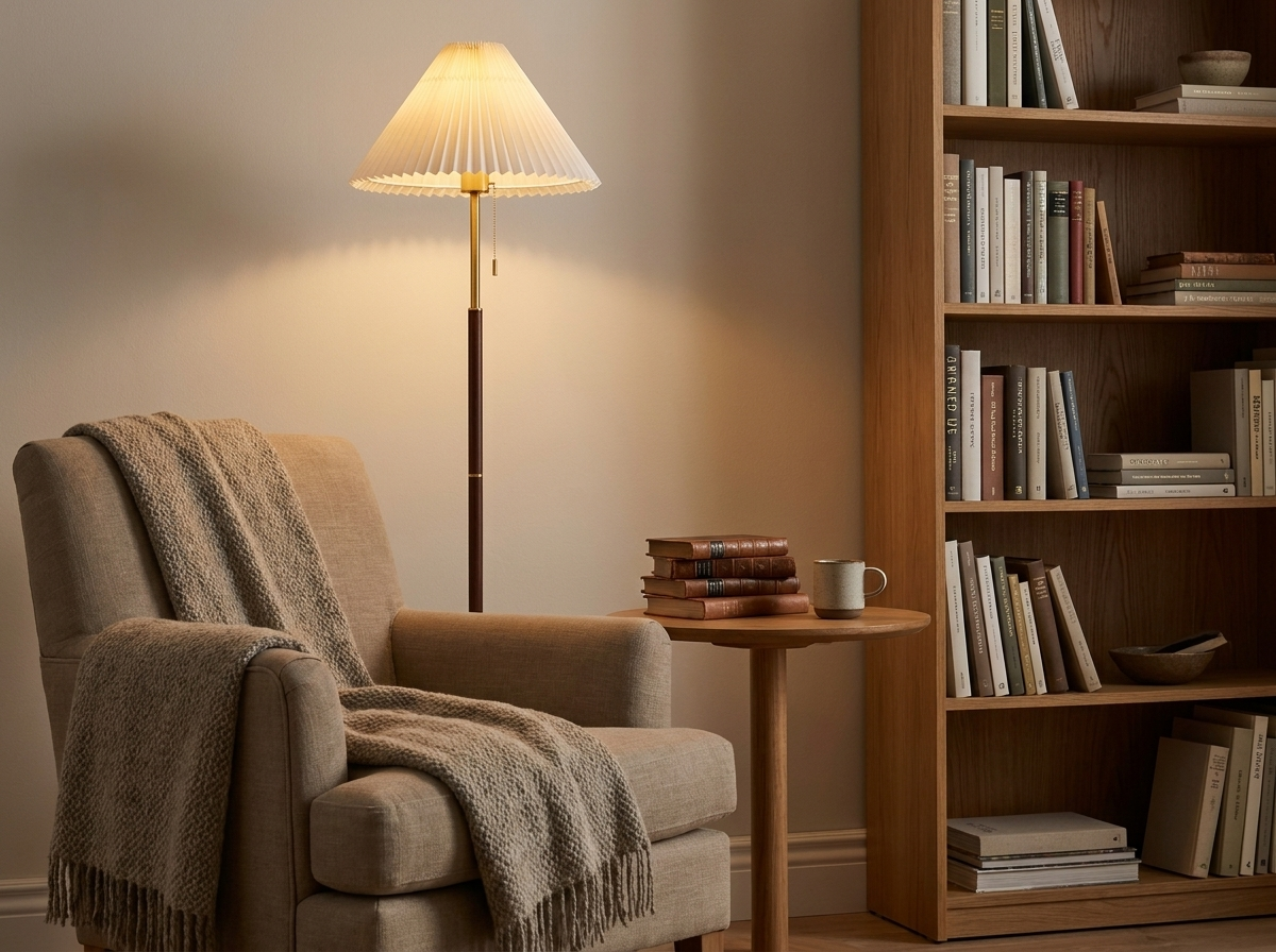 Maribel Vintage Pleated Floor Lamp