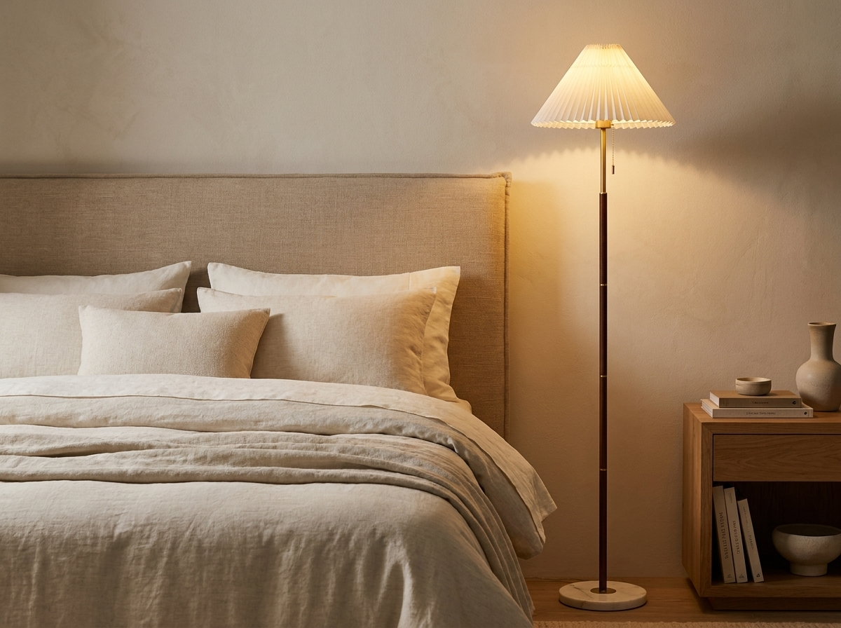 Maribel Vintage Pleated Floor Lamp