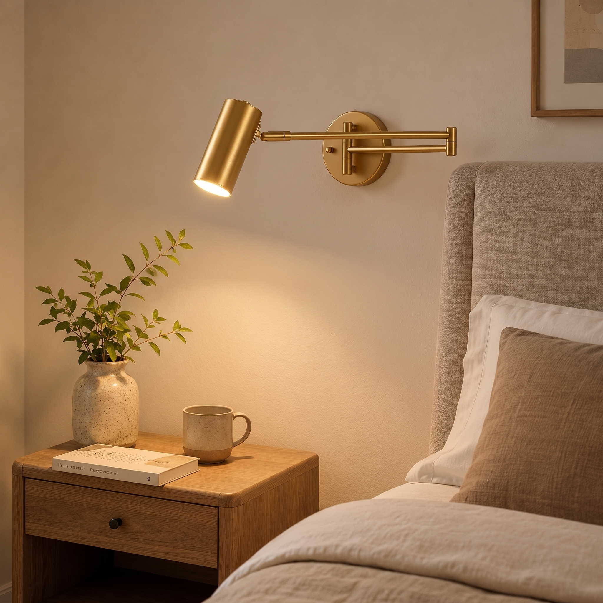Marlow Arc Swing Wall Sconce - scale and placement image for Comvilo lighting