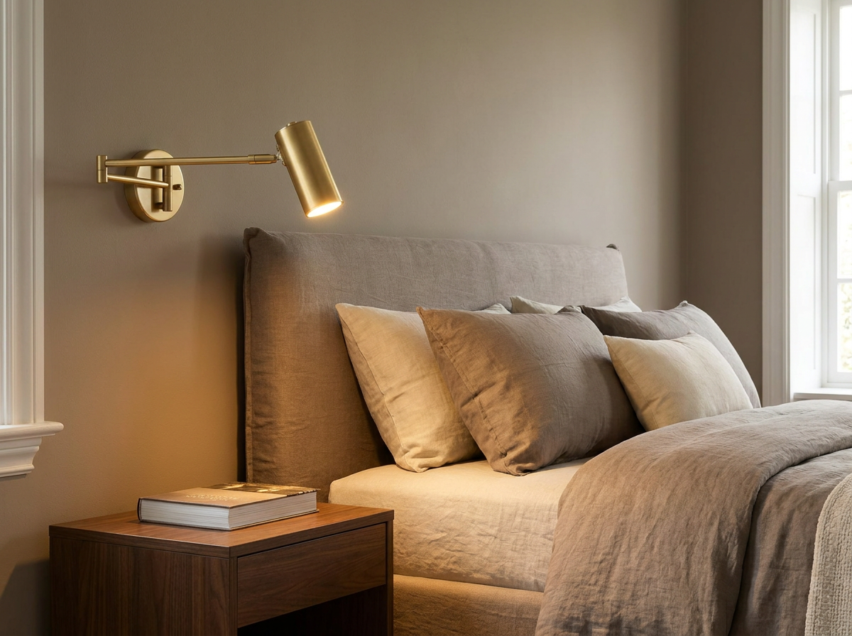 Marlow Arc Swing Wall Sconce in a styled room