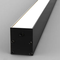 Close view of the black light at an angle, showing the housing end and the lit face.