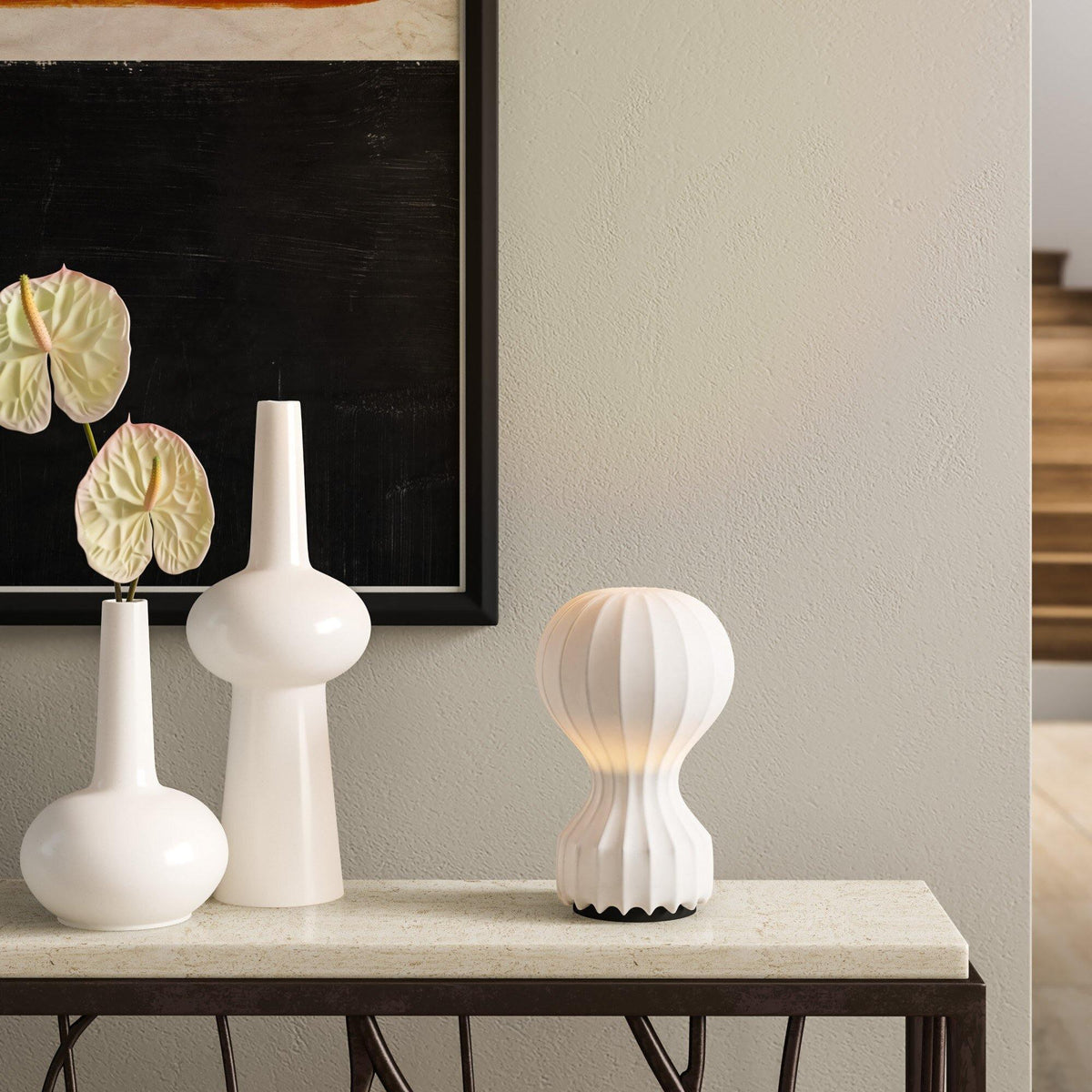 Nalvora Cocoon Resin Globe Table Lamp – detail 5