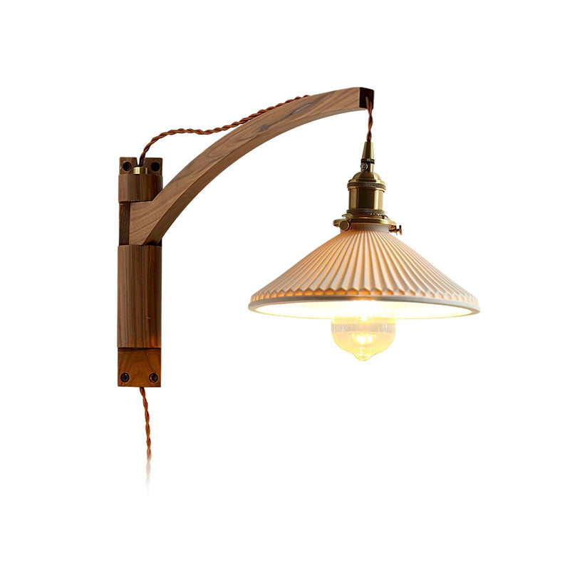 Noyelle Walnut Swing Arm Wall Lamp
