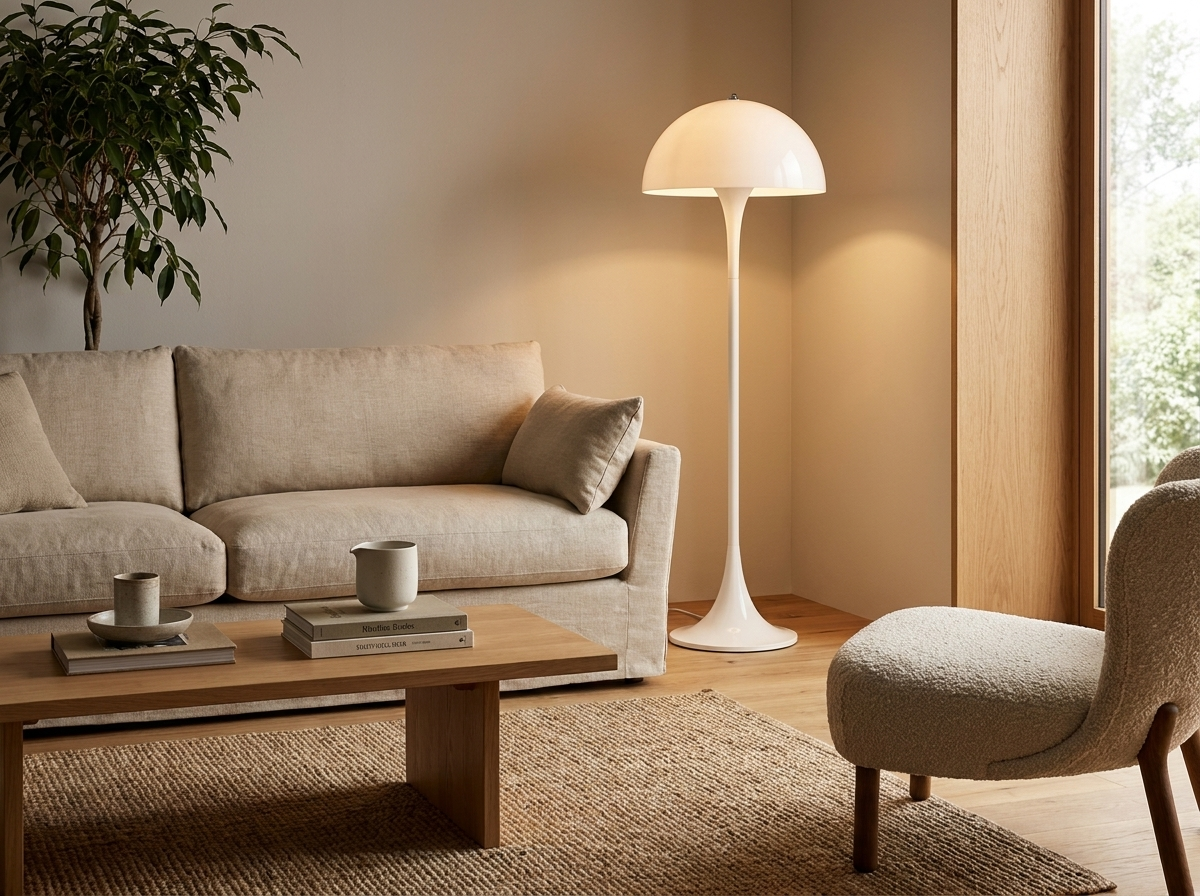 Orla Mushroom Floor Lamp Modern Dome Lamp in a styled room
