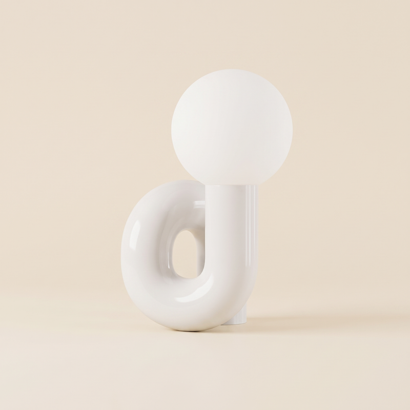 Pimara Curved Resin Globe Table Lamp