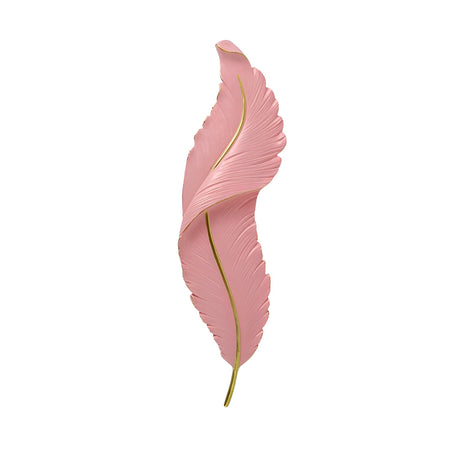 Comvilo Feather Wall Light in the pink finish, full plume shown on a plain background